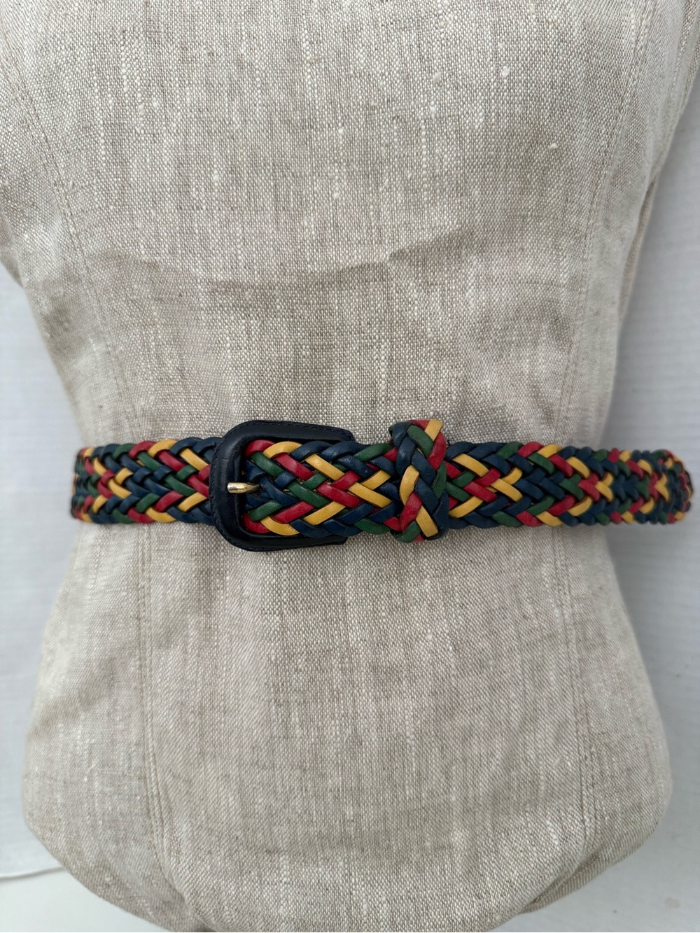 Braided Colorful Leather Belt S/M/L